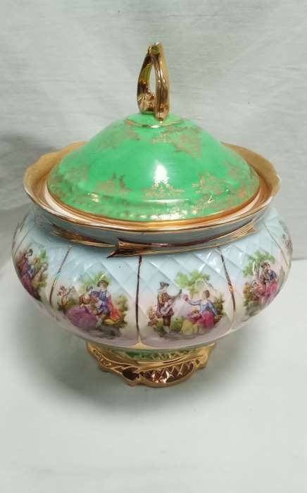 Exquisite heavily gilded soup tureen from Brazil