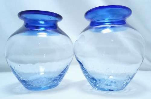 Pair of beautiful blue glass vases