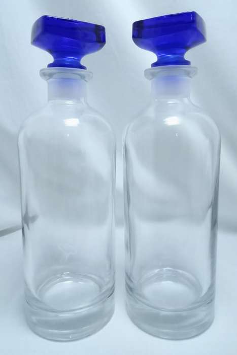 Vintage Bormioli Rocco Ibisco Decanter pair - made in Italy