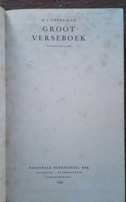 Groot Verseboek - DJ Opperman