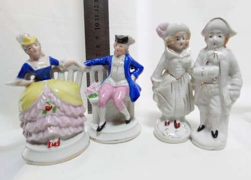 Two pairs vintage Occupied Japan Colonial Man & Woman Figurines