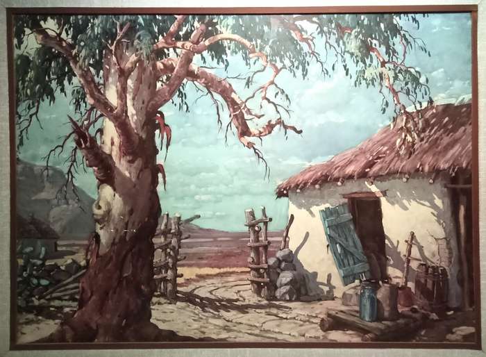 Lovely vintage print of Nils Severin Andersen - Title: Thatched Shed