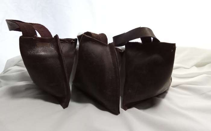 Three vintage leather`pouches`