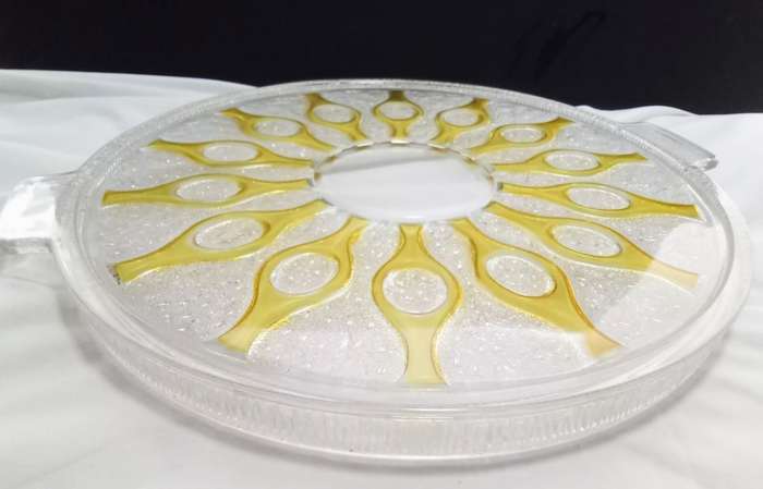 Spectacular vintage Walther Glass serving plate