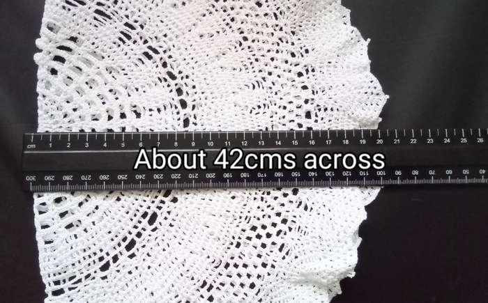 Beautiful Crocheted doily - about 42cms across