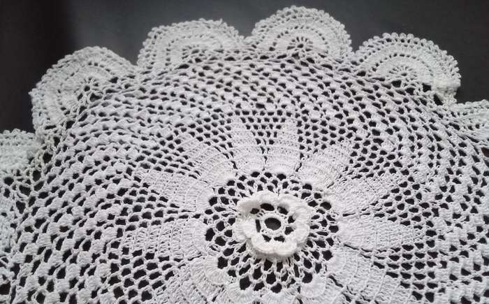 2 Beautiful Crocheted doilies - about 22cms across