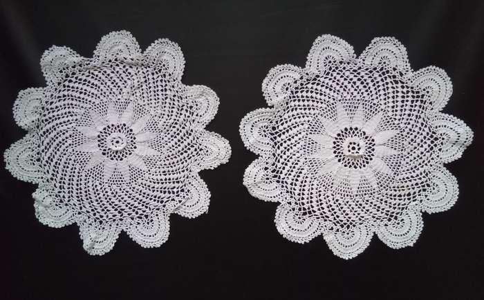 Two lovely Crocheted doilies - about 20cms across