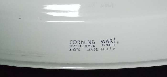 Corning Ware Blue Cornflower P-34-B 4 Quart Dutch Oven Casserole