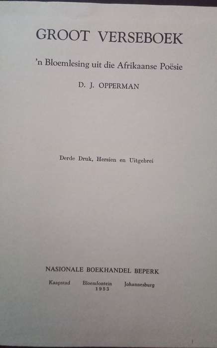 Groot Verseboek - DJ Opperman 1953