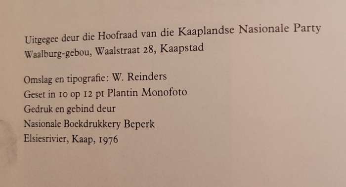 PW. BOTHA 40 JAAR -  JAN J. VAN ROOYEN