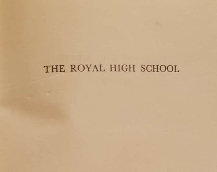 THE ROYAL HIGH SCHOOL - ROSS 1963