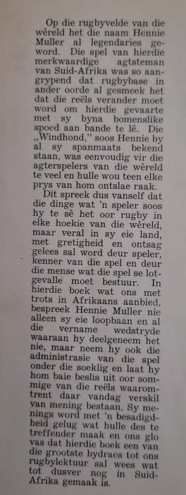 Vaarwel aan Toetsrugby - HENNIE MULLER 1954