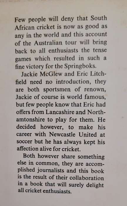 SIX FOR Glory AUSTRALIAN 1966-67 TOUR  D. J. McGLEW/ERIC LITCHFIELD 1967