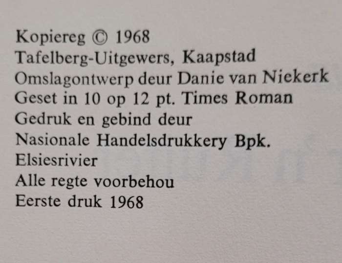 OPDRAG VIR `N RUITER - REIN PRETORIUS 1968