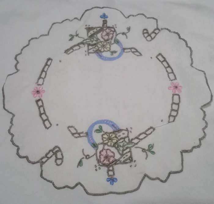 Vintage embroidered doily