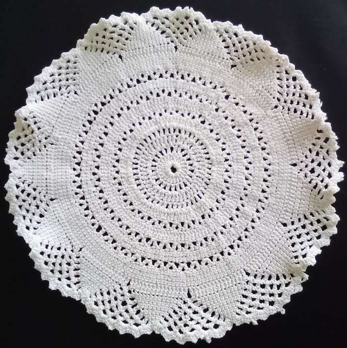Beautiful vintage crocheted white doily