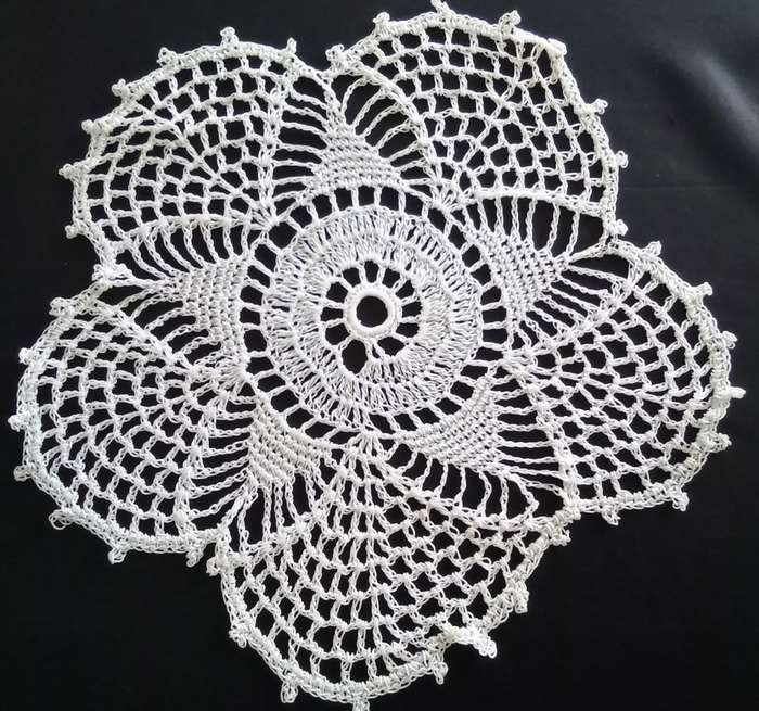 Lovely crocheted white doily
