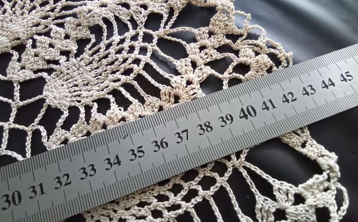 Stunning large vintage beige crocheted doily