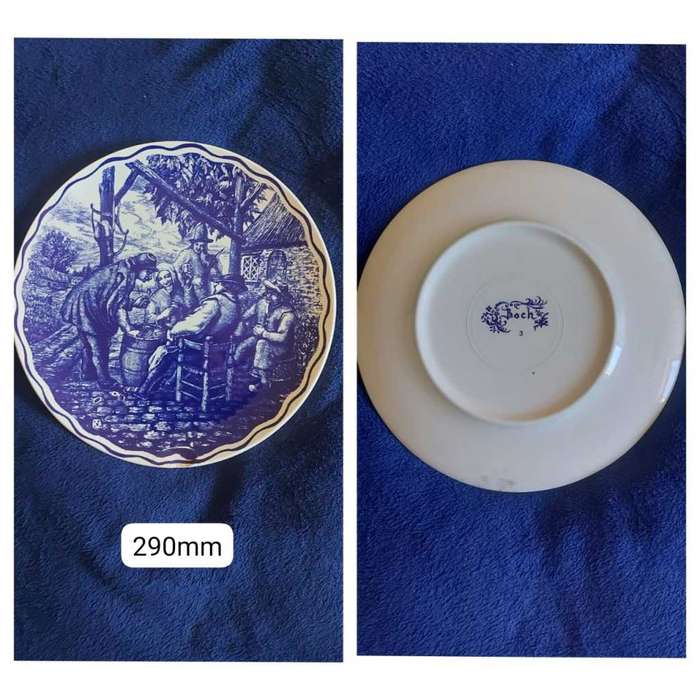 Delft Boch Freres La Louviere Belgium  Plate `Jolly Tavern Bar`