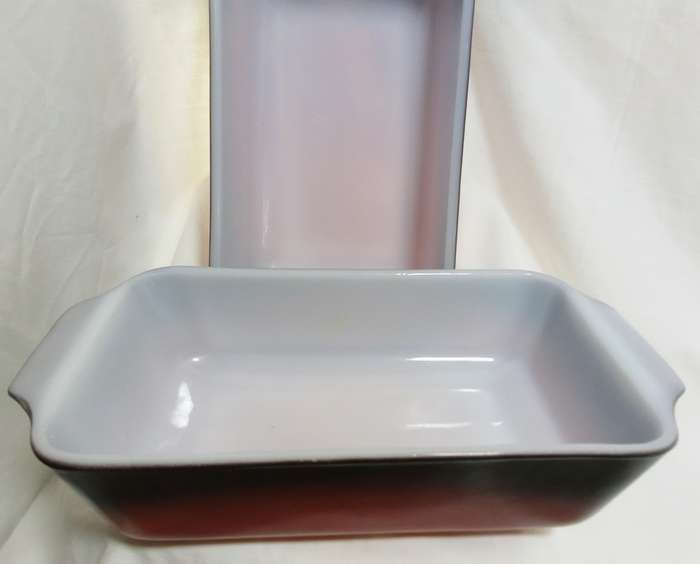 Two Vintage Anchor Hocking FIRE KING Brown Ombre loaf pans