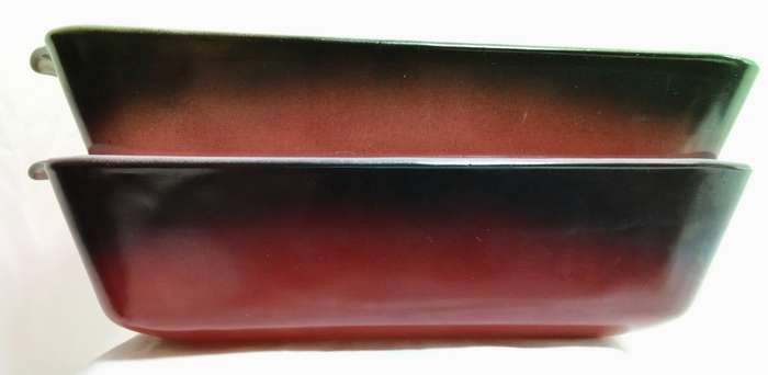 Two Vintage Anchor Hocking FIRE KING Brown Ombre loaf pans