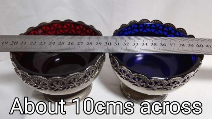 Two Vintage Silver Plate Bowls with Glass Liners
