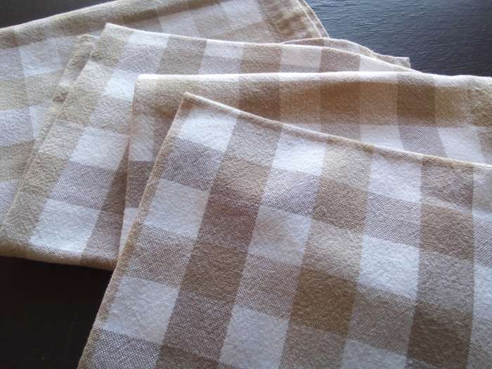 Four vintage cotton napkins