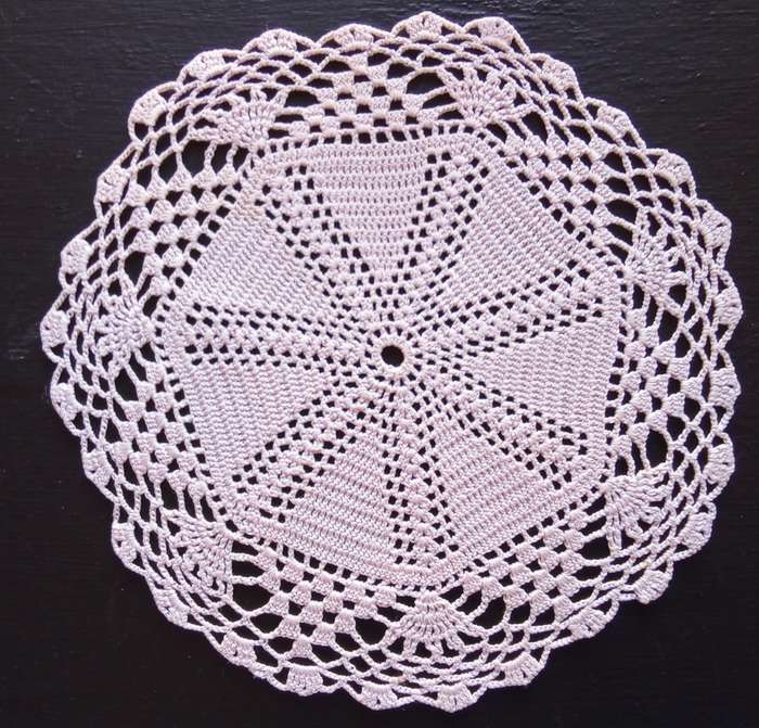 Stunning soft pink vintage crocheted doily