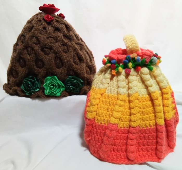 Two cute vintage tea cosies