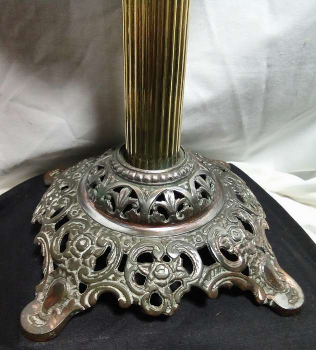 Magnificent Antique Edward Miller and Company Embossed Banquet Oil Lamp