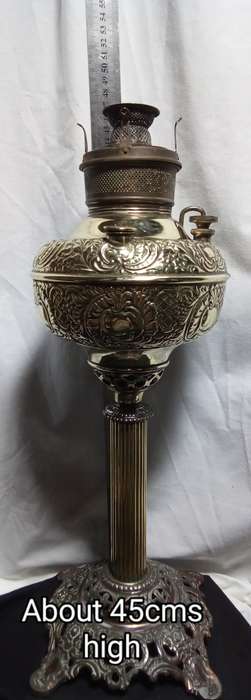 Magnificent Antique Edward Miller and Company Embossed Banquet Oil Lamp