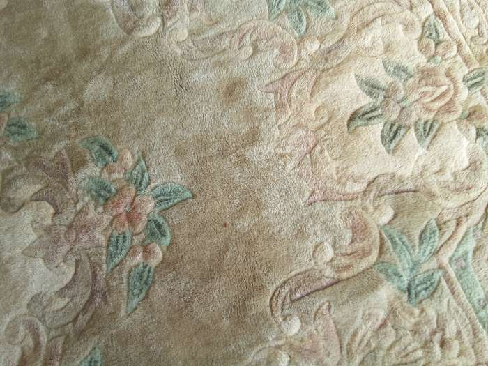 A lovely vintage (possibly antique) Chinese rug in muted colours (2.75x1.83m)
