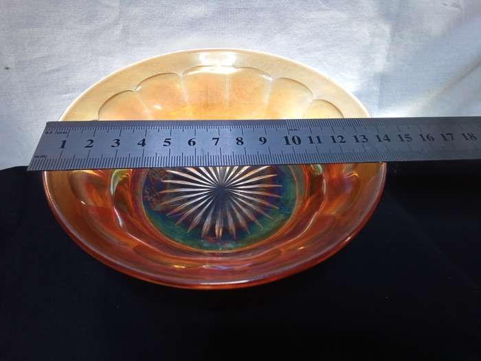 Vintage carnival glass candy dish round