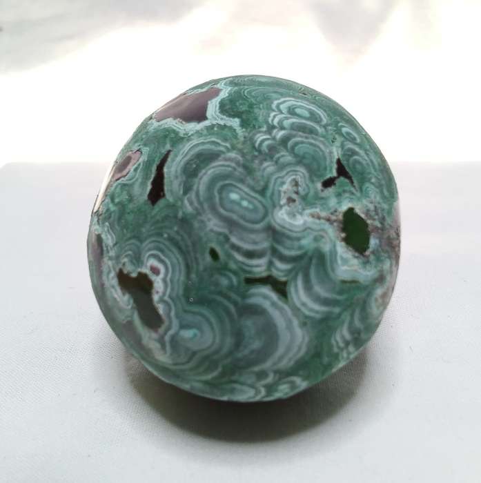 Lovely partially polished Malachite egg