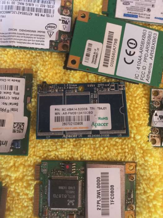 Joblot, PC Rams desktop and notebook, network cards for notebooks and other
