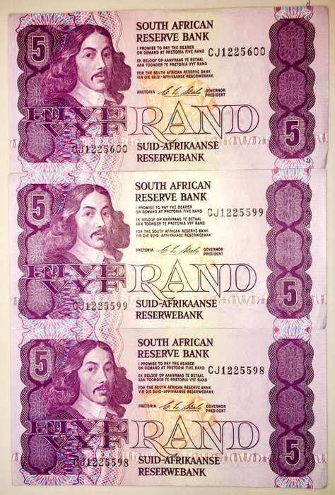 3 X R5 IN SEQUENCE CJ 1225600-CJ1225598 UNC HIGH GRADE NOTES