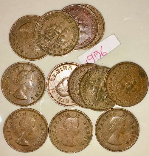 1/2 PENNY 1956 (BID PER COIN)