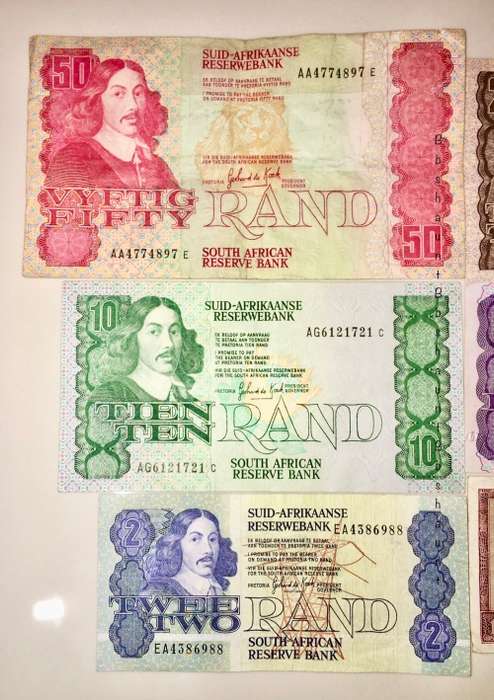 COMPLETE SET OF GPC DE KOCK & DECIMALS  R50 TO( R1 TW DE JONG 1975)-1980s (1 BID TAKES ALL)