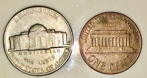 U.S.A SET,,,,,5 CENT (JEFFERSON NICKEL) & 1 CENT (LINCON PENNY) 1962 BOTH DENVER MINT