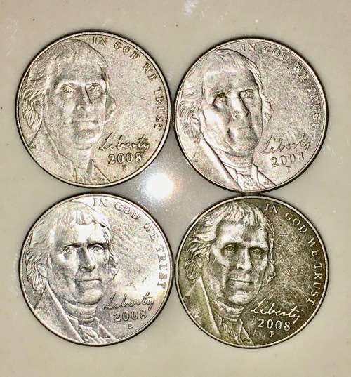 U.S.A 5 CENT ( NEW JEFFERSON NICKEL) 2008(BID PER COIN)