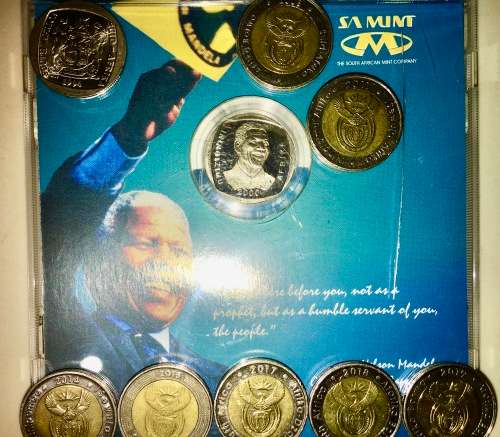 COMPLETE SET OF COMMEMORATIVE R5 COINS 1994 TO 2021 HIGH GRADE COINS SEALED 2000 UNC SA MINT MANDELA