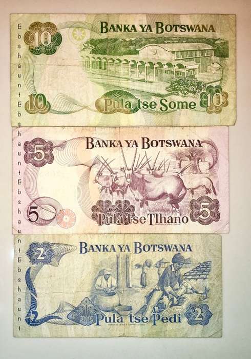 BOTSWANA SET ,,,2 PULA  , 5 PULA & 10 PULA(1 BID TAKES ALL)
