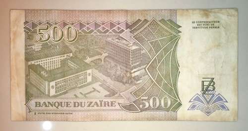 ZAIRE 500 ZAIRES 1994