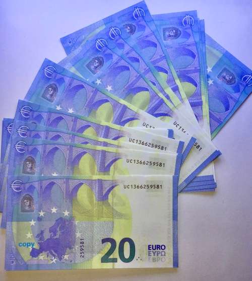 EURO 20 REPRODUCTION/COPY 2015(BID PER NOTE)