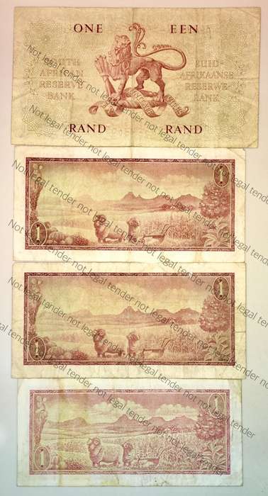 SET OF R1 NOTES ALL GOVERNORS FROM 1962-1975 RISSIK & TW DE JONG