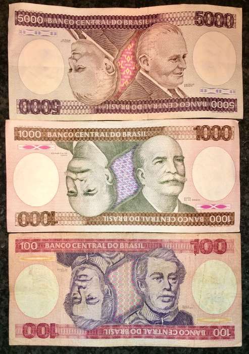 BRASIL SET  5000 CRUZEIROS, 1000 CRUZEIROS & 100 CRUZEIROS  ND (1 BID TAKES ALL))
