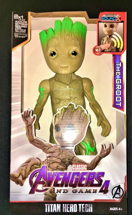 AVENGERS END GAME (THE GROOT) FIGURINE BOXED IN MINT CONDITION NEW 30CM HEIGHT WITH SOUND BUTTON
