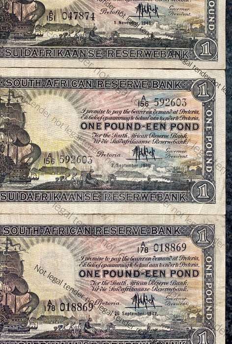 MH DE KOCK SET 1 POUND 1945 -A151, 1946 -A156 & 1947 -A178 E/A FIRST ISSUE (1 BID TAKES ALL)