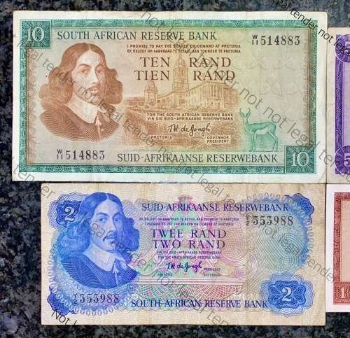 COMPLETE SET REPLACEMENT NOTES TW DE JONGH R10 -W11, R5 -X2, R2 -Y2 & R1 -Z35 -- 1967-1975