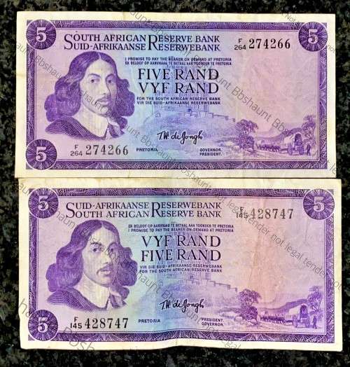 TW DE JONGH R5 - F145 SPRINGBUCK WTM 1967 & F264 VAN RIEBEECK WTM 1975 - 1 BID TAKES ALL